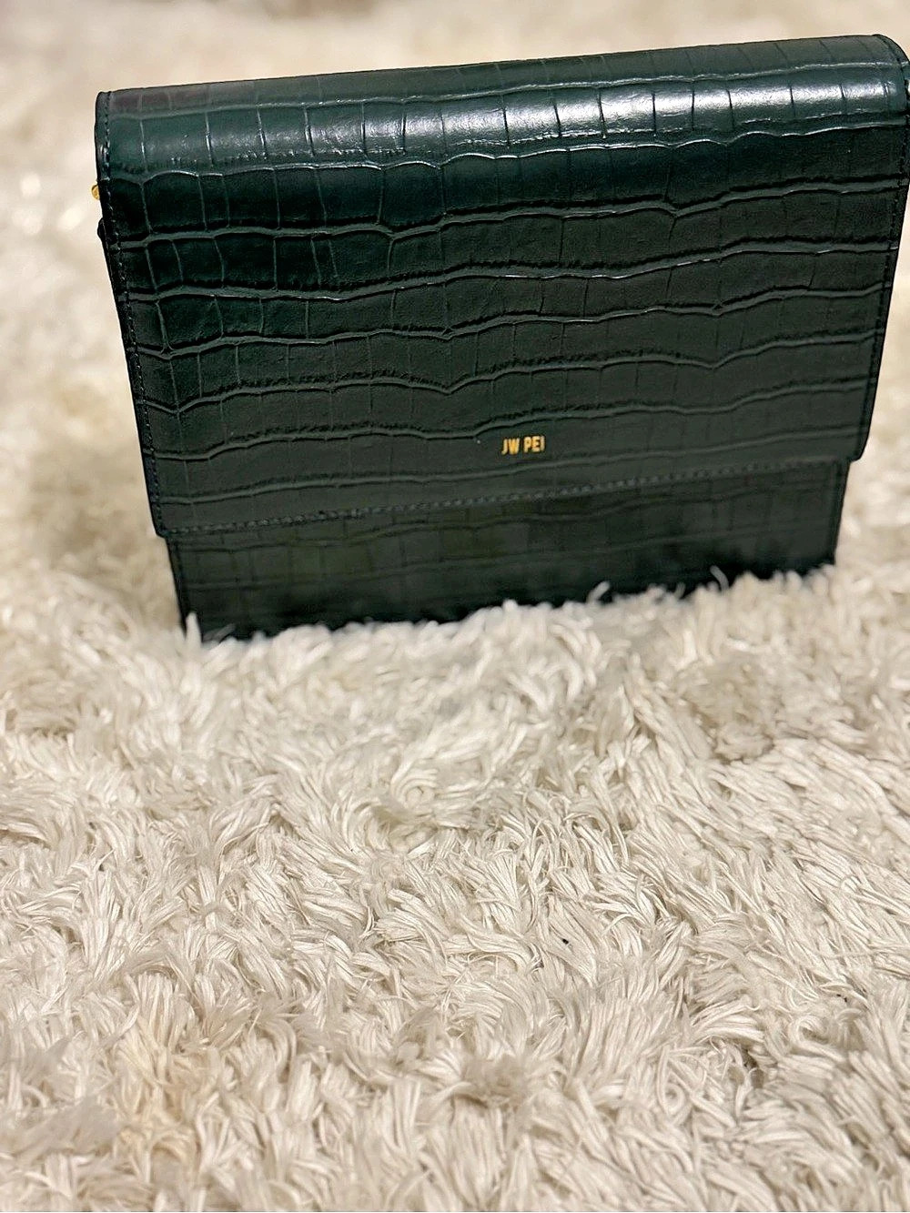 JW PEI Mini Flap Crossbody - Dark Green Croc Green Bag - Picture 5 of 5